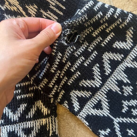 Vtg 90s Botany 500 Sweater Black Fair Isle Slouchy Grandpa Grunge Goth Classic - Picture 3 of 7